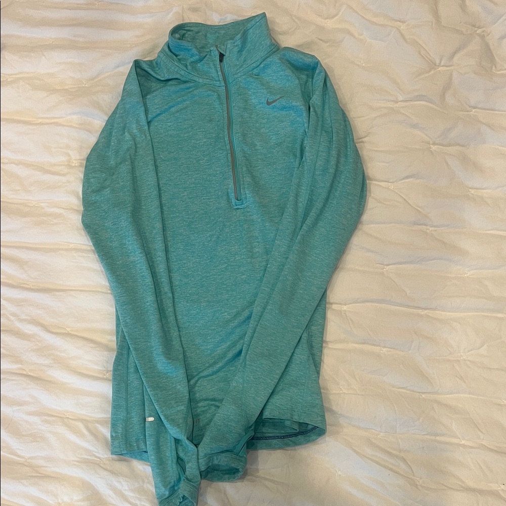 Nike Teal Heather Half-Zip Long Sleeve Pullover